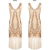 imageSWEETV Women 1920s Vintage Flapper Dress Long Fringed Sequin VNeck Gatsby Dresses for Roaring 20s Cocktail Party