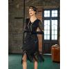 imageSWEETV Womens Flapper Dresses 1920s Fringed Sequin Great Gatsby Dress with 20s Accessories Roaring 20s CostumesBlack