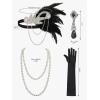 imageSWEETV Womens Flapper Dresses 1920s Fringed Sequin Great Gatsby Dress with 20s Accessories Roaring 20s CostumesBlack Silver