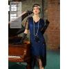 imageSWEETV Womens Flapper Dresses 1920s Fringed Sequin Great Gatsby Dress with 20s Accessories Roaring 20s CostumesBlue