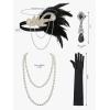 imageSWEETV Womens Flapper Dresses 1920s Fringed Sequin Great Gatsby Dress with 20s Accessories Roaring 20s CostumesBlue