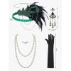 imageSWEETV Womens Flapper Dresses 1920s Fringed Sequin Great Gatsby Dress with 20s Accessories Roaring 20s CostumesGreen