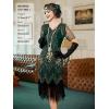 imageSWEETV Womens Flapper Dresses 1920s Fringed Sequin Great Gatsby Dress with 20s Accessories Roaring 20s CostumesGreen