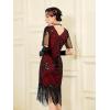 imageSWEETV Womens Flapper Dresses 1920s Fringed Sequin Great Gatsby Dress with 20s Accessories Roaring 20s CostumesRed