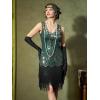 imageSWEETV Womens Vintage Flapper Dress 1920sGreat Gatsby Sequin Fringe dresses with 20s Accessories Set For Party PromGreen