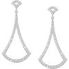 imageSWEETV Cubic Zirconia Statement Earrings for Women Silver Rhinestone Drop Dangle Earrings for Wedding Bridal Prom Formal Party Gifts Frame Earrings Jewelry CollectionsFan HoopsSilver
