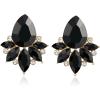imageSWEETV Sparkly Cluster Rhinestone Earrings for Women Fancy Crystal Wedding Bridal Stud Earrings for BridesBridesmaid Prom Formal Vintage Party Jewelry GiftsBlackGold Tone