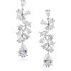 imageSWEETV Wedding Earrings for Brides Cubic Zirconia Teardrop Dangle Bridal Earrings for Wedding Bridesmaid Prom Earrings for WomenSilver