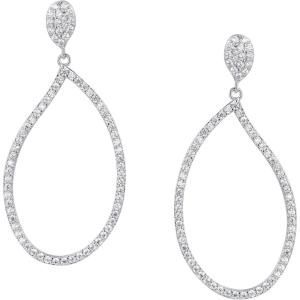 imageSWEETV Cubic Zirconia Statement Earrings for Women Silver Rhinestone Drop Dangle Earrings for Wedding Bridal Prom Formal Party Gifts Frame Earrings Jewelry CollectionsStyle3Silver