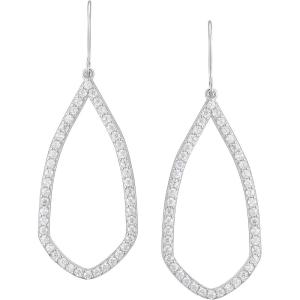 imageSWEETV Cubic Zirconia Statement Earrings for Women Silver Rhinestone Drop Dangle Earrings for Wedding Bridal Prom Formal Party Gifts Frame Earrings Jewelry CollectionsTeardropSilver