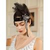 imageSWEETV 1920s Flapper Feather Headband Sequined Roaring 20s Gatsby Showgirl Headpiece Hair AccessoriesF02 White