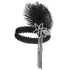 imageSWEETV 1920s Flapper Feather Headband Sequined Roaring 20s Gatsby Showgirl Headpiece Hair AccessoriesF02 White