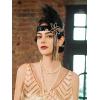 imageSWEETV 1920s Flapper Feather Headband Sequined Roaring 20s Gatsby Showgirl Headpiece Hair AccessoriesF03 Gold
