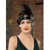 imageSWEETV 1920s Flapper Feather Headband Sequined Roaring 20s Gatsby Showgirl Headpiece Hair AccessoriesF04 Green
