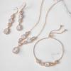 imageSWEETV 3 Pack Cubic Zirconia Bridal Jewelry Sets for Wedding Crystal Necklace Dangle Earring Bracelet Jewelry Sets for Women Prom Costume Jewelry Gifts02Rose Gold
