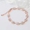 imageSWEETV Bracelet Wedding Bridal for BridesBridesmaidCrystal Cubic Zirconia Bracelet Leaf Vine Vintage StyleRose Gold