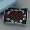 imageSWEETV Bracelet Wedding Bridal for BridesBridesmaidCrystal Cubic Zirconia Bracelet Leaf Vine Vintage StyleRose Gold