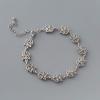 imageSWEETV Bracelet Wedding Bridal for BridesBridesmaidCrystal Cubic Zirconia Bracelet Leaf Vine Vintage StyleSilver
