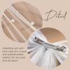 imageSWEETV Bridal Hair Bow Veil White Bow Clip Bachelorette Party Decorations Pearl Accessories Bride to Be Bridal Shower GiftPatternA