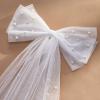imageSWEETV Bridal Hair Bow Veil White Bow Clip Bachelorette Party Decorations Pearl Accessories Bride to Be Bridal Shower GiftPatternA