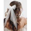 imageSWEETV Bridal Hair Bow Veil White Bow Clip Bachelorette Party Decorations Pearl Accessories Bride to Be Bridal Shower GiftPatternA