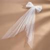 imageSWEETV Bridal Hair Bow Veil White Bow Clip Bachelorette Party Decorations Pearl Accessories Bride to Be Bridal Shower GiftPatternA