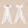 imageSWEETV Bridal Hair Bow Veil White Bow Clip Bachelorette Party Decorations Pearl Accessories Bride to Be Bridal Shower GiftPatternA