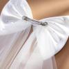imageSWEETV Bridal Hair Bow Veil White Bow Clip Bachelorette Party Decorations Pearl Accessories Bride to Be Bridal Shower GiftPatternB