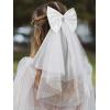 imageSWEETV Bridal Hair Bow Veil White Bow Clip Bachelorette Party Decorations Pearl Accessories Bride to Be Bridal Shower GiftPatternB