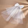 imageSWEETV Bridal Hair Bow Veil White Bow Clip Bachelorette Party Decorations Pearl Accessories Bride to Be Bridal Shower GiftPatternB