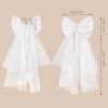 imageSWEETV Bridal Hair Bow Veil White Bow Clip Bachelorette Party Decorations Pearl Accessories Bride to Be Bridal Shower GiftPatternB