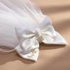 imageSWEETV Bridal Hair Bow Veil White Bow Clip Bachelorette Party Decorations Pearl Accessories Bride to Be Bridal Shower GiftPatternE