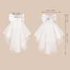 imageSWEETV Bridal Hair Bow Veil White Bow Clip Bachelorette Party Decorations Pearl Accessories Bride to Be Bridal Shower GiftPatternF