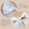 imageSWEETV Bridal Hair Bow Veil White Bow Clip Bachelorette Party Decorations Pearl Accessories Bride to Be Bridal Shower GiftPatternF