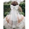 imageSWEETV Bridal Hair Bow Veil White Bow Clip Bachelorette Party Decorations Pearl Accessories Bride to Be Bridal Shower GiftPatternG