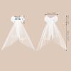 imageSWEETV Bridal Hair Bow Veil White Bow Clip Bachelorette Party Decorations Pearl Accessories Bride to Be Bridal Shower GiftPatternH
