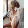 imageSWEETV Bridal Hair Bow Veil White Bow Clip Bachelorette Party Decorations Pearl Accessories Bride to Be Bridal Shower GiftPatternH