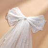 imageSWEETV Bridal Hair Bow Veil White Bow Clip Bachelorette Party Decorations Pearl Accessories Bride to Be Bridal Shower GiftPatternH