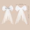 imageSWEETV Bridal Hair Bow Veil White Bow Clip Bachelorette Party Decorations Pearl Accessories Bride to Be Bridal Shower GiftSolid