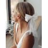 imageSWEETV Bridal Hair Bow Veil White Bow Clip Bachelorette Party Decorations Pearl Accessories Bride to Be Bridal Shower GiftSolid