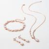 imageSWEETV Bridal Jewelry Set for Wedding Cubic Zirconia Necklace Dangle Drop Earrings Bracelet Set Teardrop Marquise Brides Bridesmaids Wedding Prom Anniversary Jewelry Gifts for Women02Rose Gold