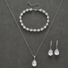 imageSWEETV Bridal Jewelry Set for Wedding Cubic Zirconia Necklace Dangle Drop Earrings Bracelet Set Teardrop Marquise Brides Bridesmaids Wedding Prom Anniversary Jewelry Gifts for WomenSilver 02