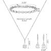imageSWEETV Bridal Jewelry Set for Wedding Cubic Zirconia Necklace Dangle Drop Earrings Bracelet Set Teardrop Marquise Brides Bridesmaids Wedding Prom Anniversary Jewelry Gifts for WomenSilver 02