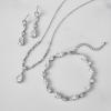 imageSWEETV Bridal Jewelry Set for Wedding Cubic Zirconia Necklace Dangle Drop Earrings Bracelet Set Teardrop Marquise Brides Bridesmaids Wedding Prom Anniversary Jewelry Gifts for Women01Silver