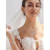 imageSWEETV Bridal Jewelry Set for Wedding Cubic Zirconia Necklace Dangle Earrings Bracelet Set Teardrop Marquise Brides Bridesmaids Wedding Prom Jewelry Sets for Women01 Silver