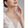 imageSWEETV Bridal Jewelry Set for Wedding Cubic Zirconia Necklace Dangle Earrings Bracelet Set Teardrop Marquise Brides Bridesmaids Wedding Prom Jewelry Sets for Women01 Silver