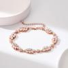 imageSWEETV Cubic Zirconia Bridal Wedding Bracelets for Brides Bridesmaids Marquise Elegant Tennis Bracelet for Women Jewelry GiftRose Gold