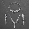 imageSWEETV Cubic Zirconia Jewelry Set for Women Chandelier Marquise Necklace Dangle Earrings Bracelet Set Wedding Bridal Jewelry for Bride Bridesmaid01 Silver