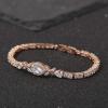 imageSWEETV Cubic Zirconia Teardrop Tennis Bracelets for Wedding Bridal Jewelry Crystal Rhinestone Bracelets for Brides Bridesmaid WomenRose Gold