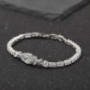 imageSWEETV Cubic Zirconia Teardrop Tennis Bracelets for Wedding Bridal Jewelry Crystal Rhinestone Bracelets for Brides Bridesmaid WomenSilver